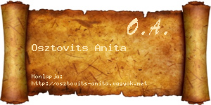 Osztovits Anita névjegykártya